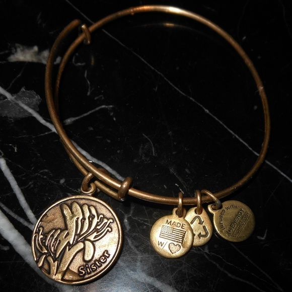 Alex And Ani Sister Family Charm Russian Gold Bang - Picture 1 of 6